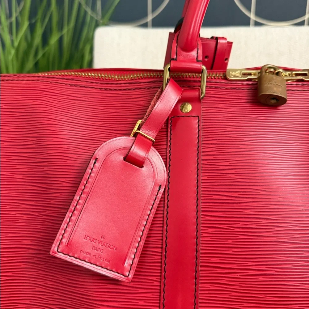 Authentic Louis Vuitton unisex Keepall 50 travel bag red Epi leather - Picture 3 of 16